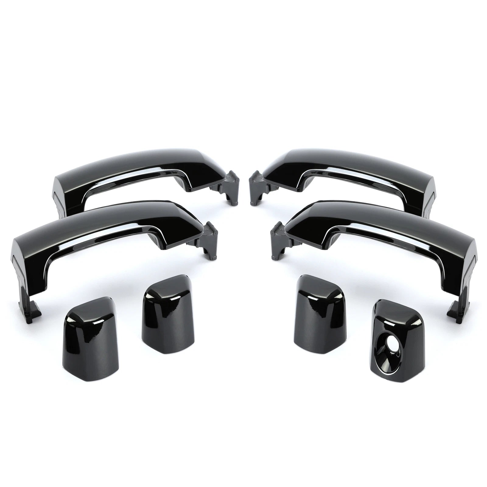 Front Rear Outside Door Handle Kit Glossy Black for Toyota Tundra Sequoia (2011–2019)