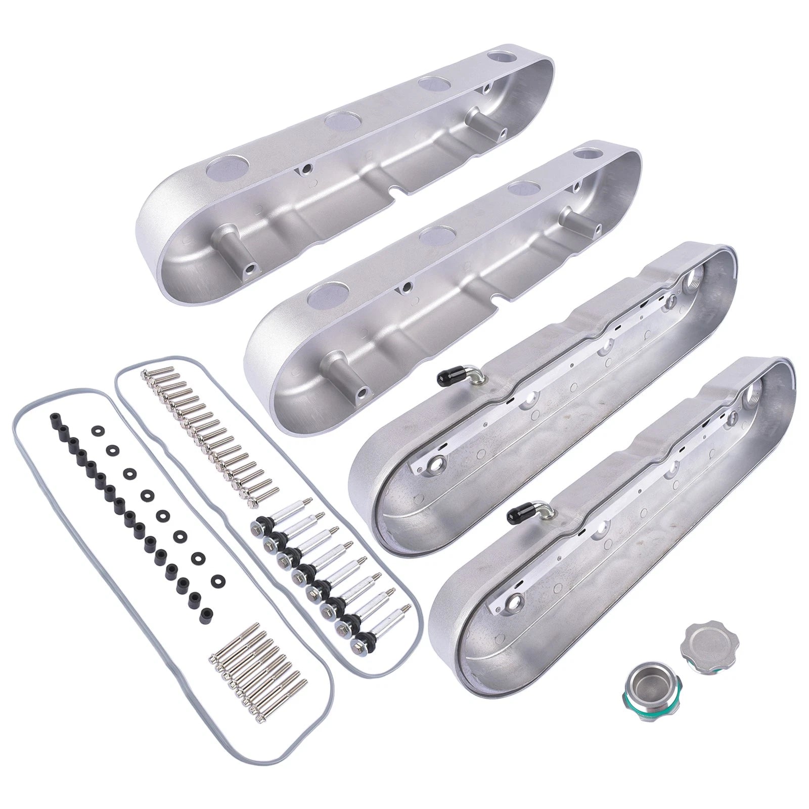 Silver Engine Valve Covers for Chevy LS1 LS2 LS3 LS6 LS7 (1997-2023)