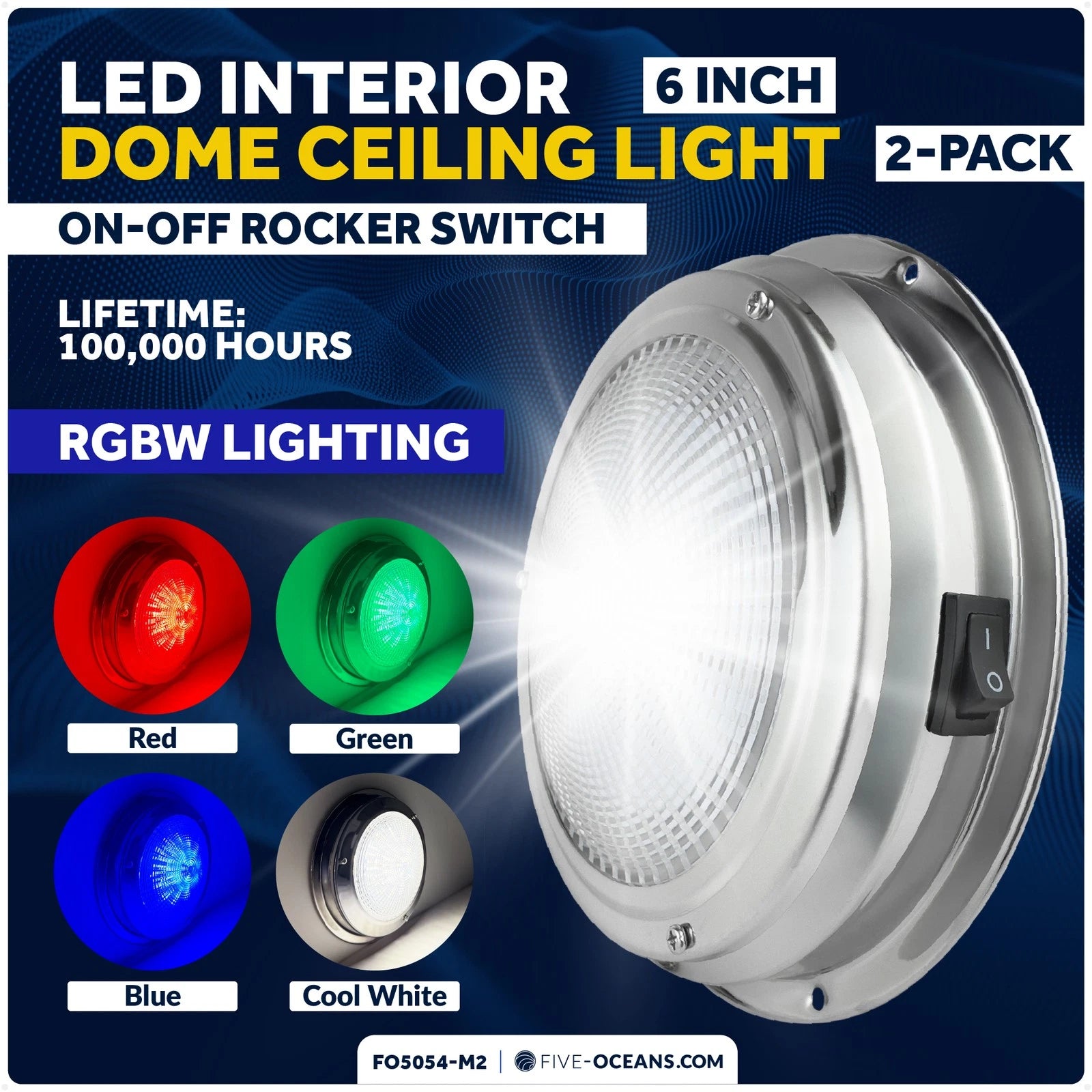 6" RGBW LED Dome Ceiling Light for FO5054 (Fits )