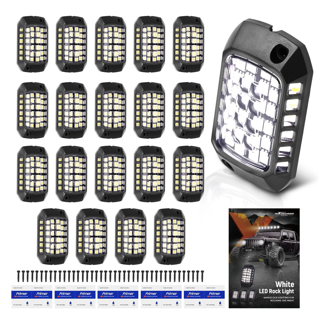 Rock Light Pods for Universal Car Truck SUV Jeep ATV (12V, Waterproof, White LED)