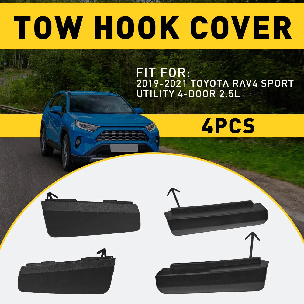 Set of 4 Tow Hook Eye Cover Caps for Toyota RAV4 (2019–2023)