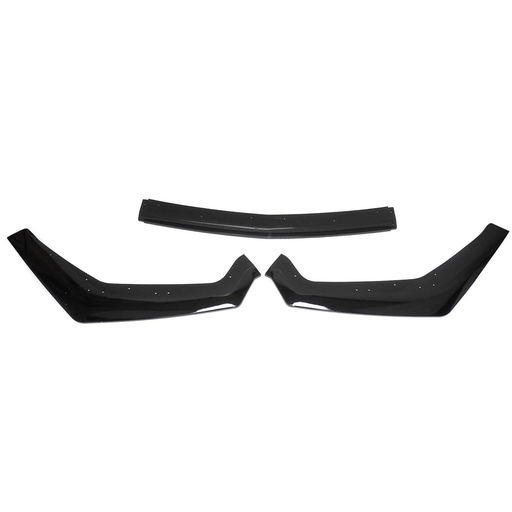3Pcs Black Front Bumper Lip Splitter Spoiler for Ford Mustang (2018–2020)