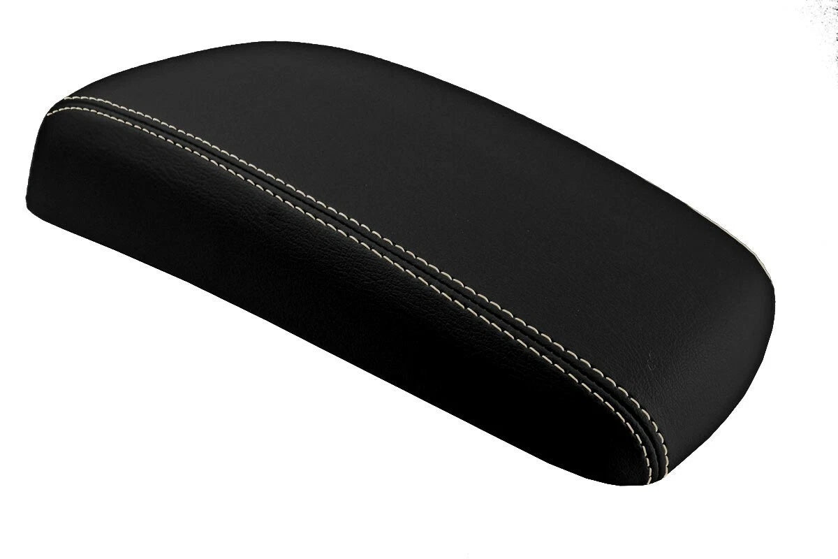 Leather Console Lid Armrest Cover for Ford Taurus (2001–2006) Beige Stitch