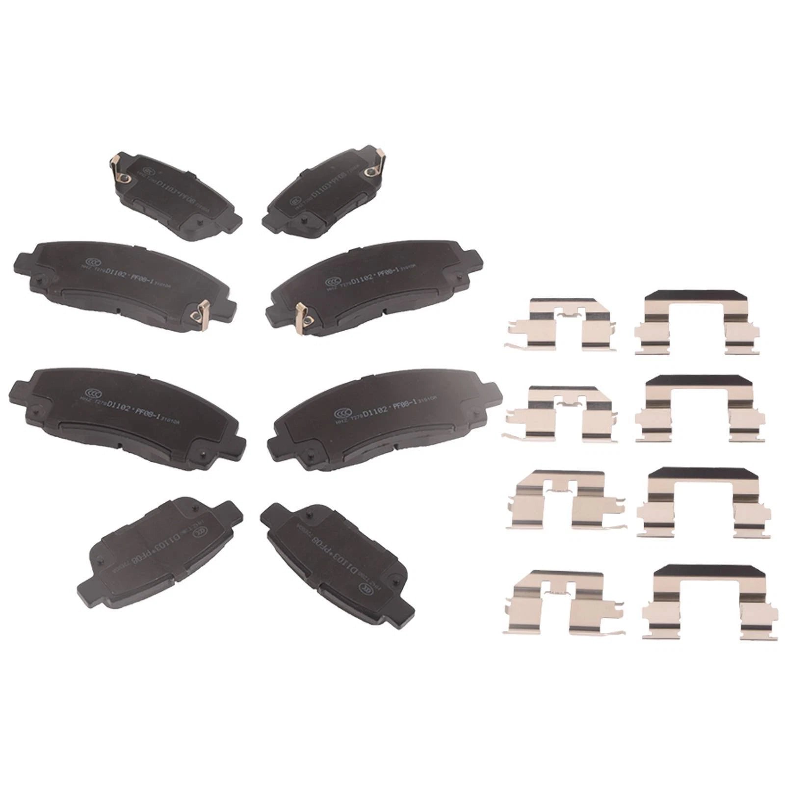 Set of 8 Ceramic Brake Pads for Honda Ridgeline Acura TL (2006–2014)