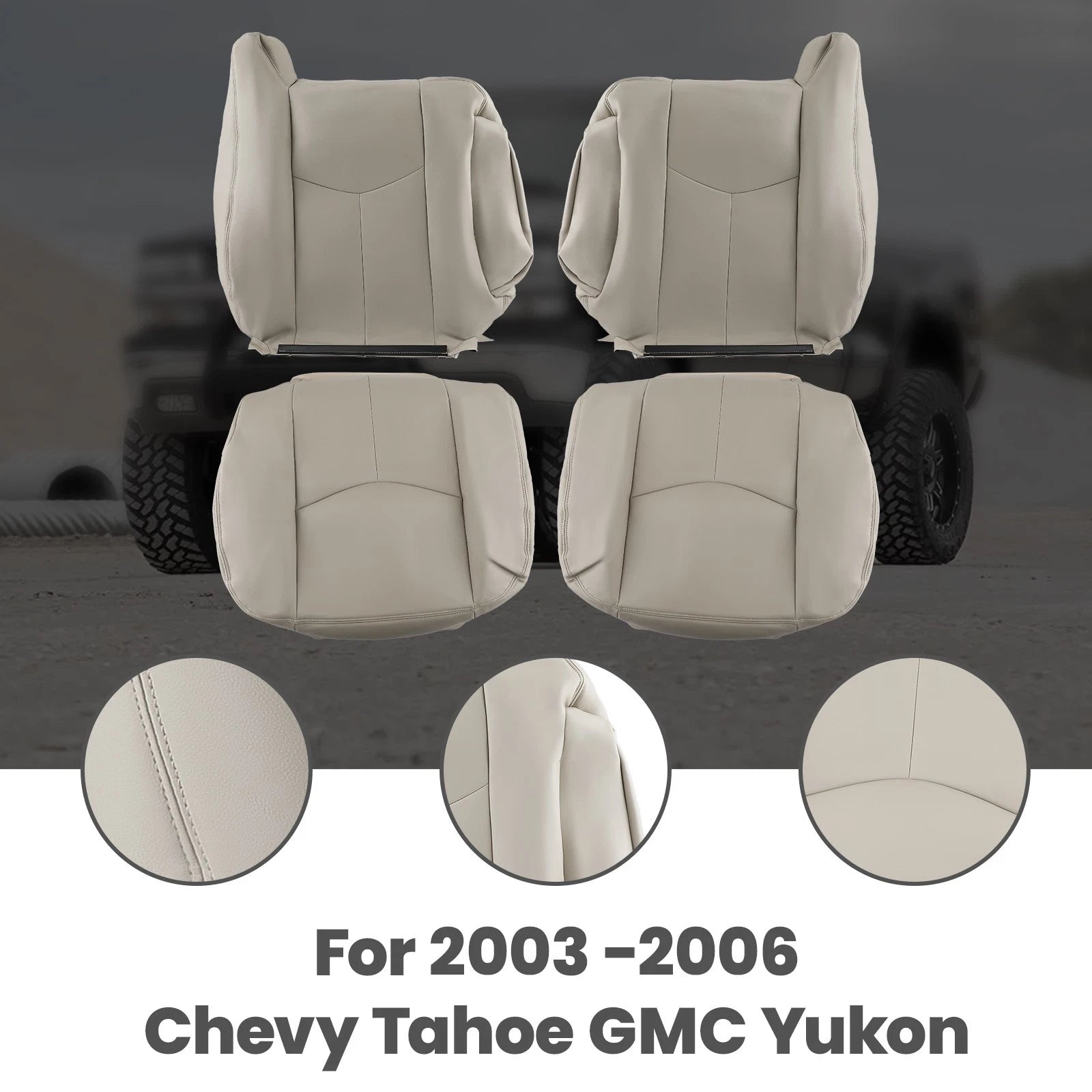 Set of 6 Leather Seat Covers for Chevy Tahoe GMC Yukon (2003–2006)
