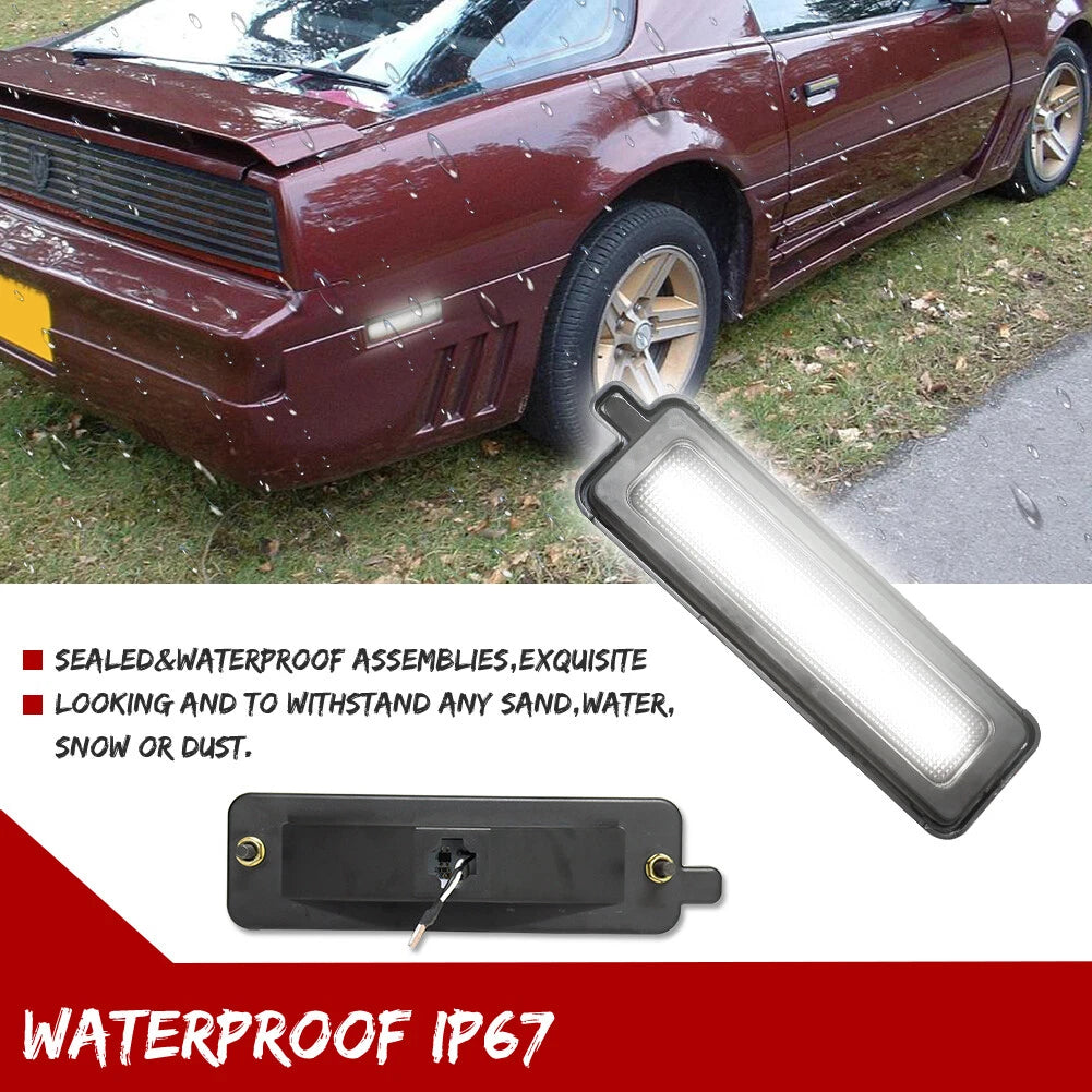 2X White LED Rear Side Marker Lights for Pontiac Trans Am Firebird (1982–1992)
