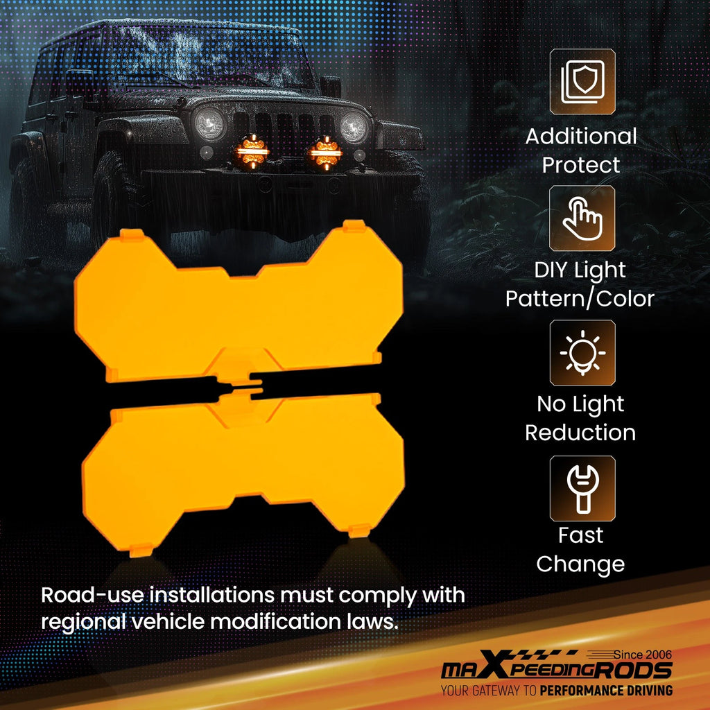 Protective Amber Cover for maXpeedingrods Crosshair Series 7" Light Pod