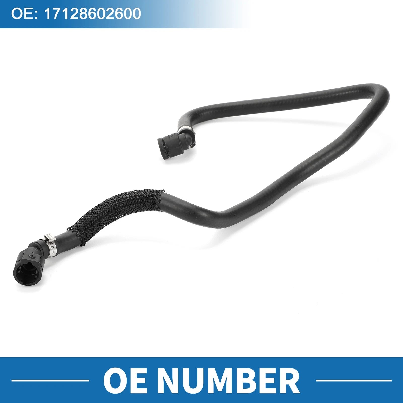 Radiator Hose No.17128602600 for BMW 530e (2018–2020) Rubber Black 1 Pc