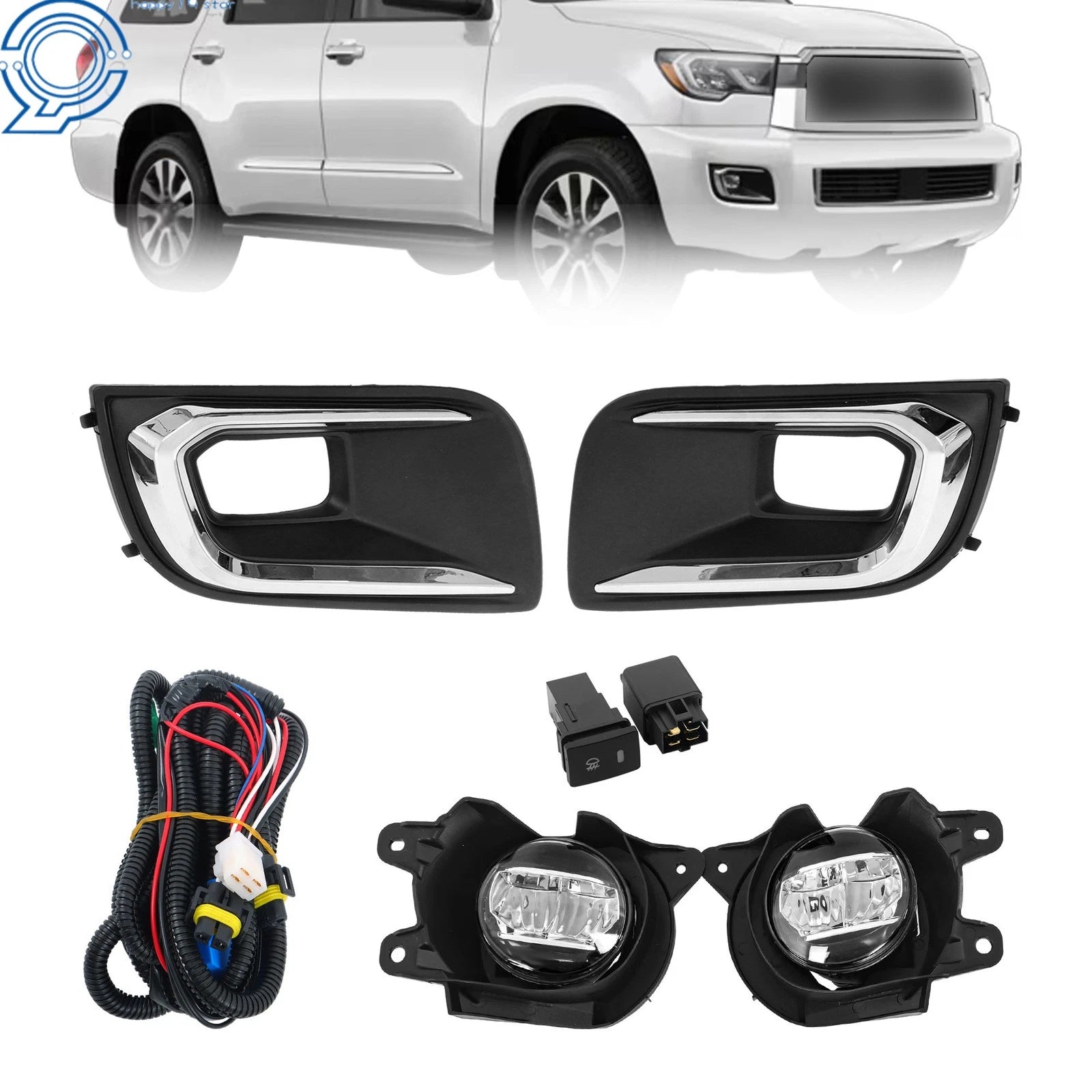 Set of 2 LED Fog Lights for Toyota Sequoia (2018–2022)