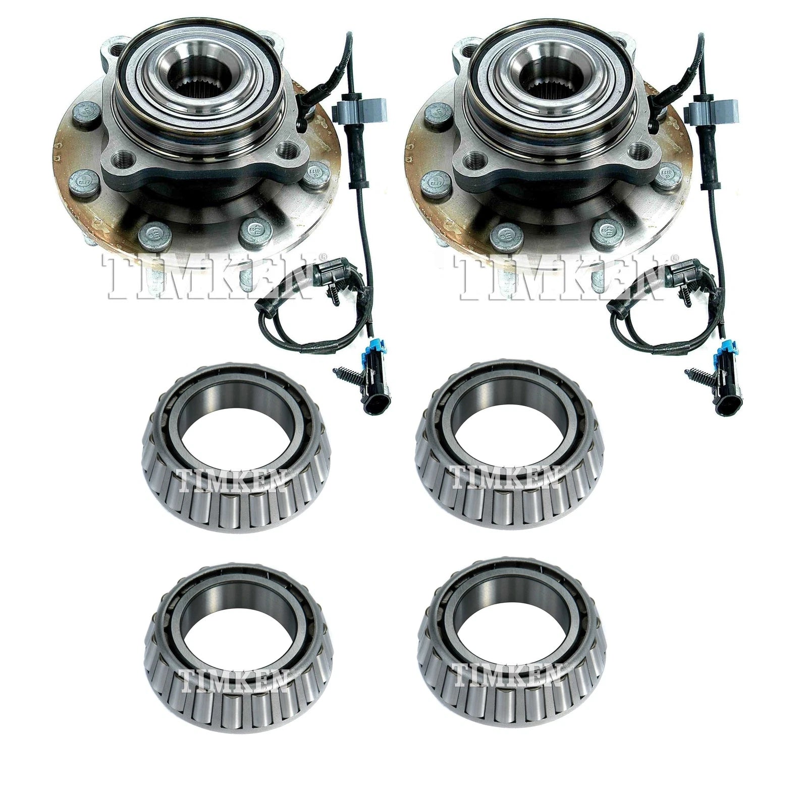 Set of 4 Wheel Bearings & Hubs Kit for Silverado Sierra 3500 HD (2011–2019)