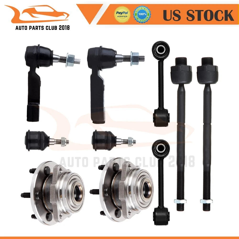 10X Wheel Bearing Hub Tie Rod Links Ball Joint for Jeep Liberty (2003–2004)