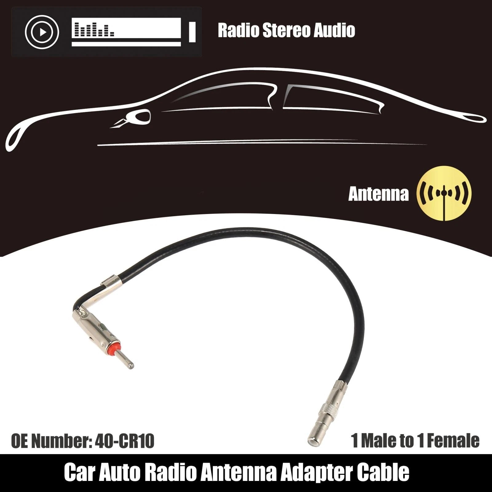 Antenna Adapter for Chrysler Dodge Ford (1 Male to 1 Female)