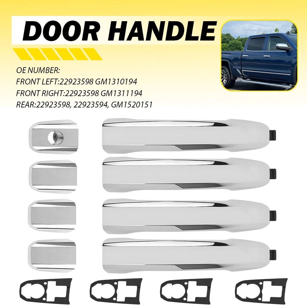 Set of 4 Door Handles for Chevrolet Silverado GMC Sierra (2014–2022)