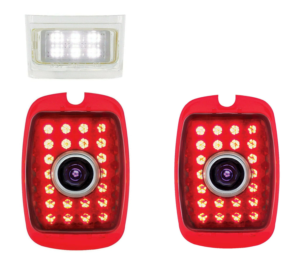 LED Tail Lights Left Right Blue Dot Replacement for 1937-1938 Chevy Car (Qty 2)