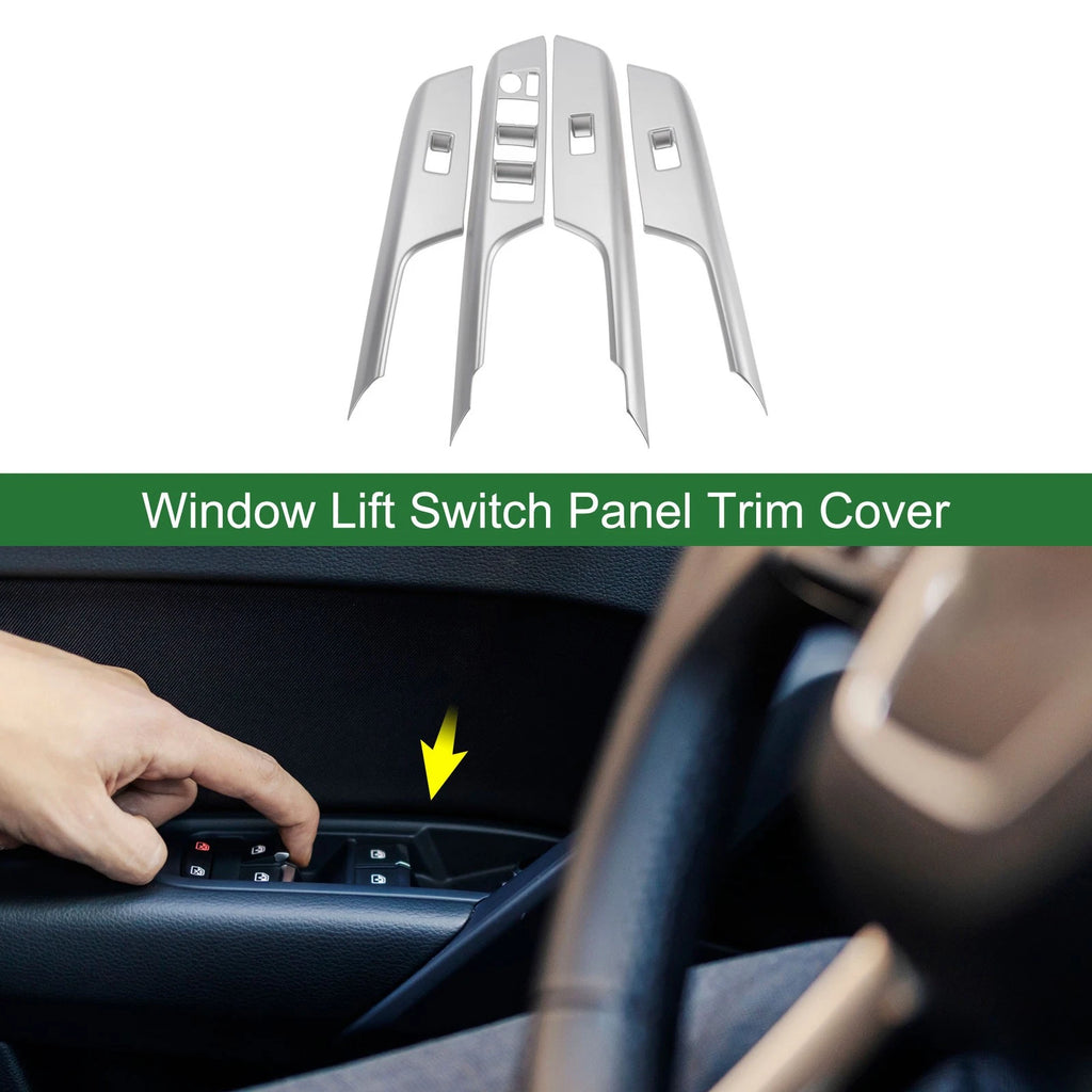 Window Lift Switch Panel Trim Cover for Toyota Venza (2021–2023) Matte Silver