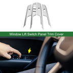 Window Lift Switch Panel Trim Cover for Toyota Venza (2021–2023) Matte Silver
