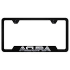 Chrome Name 3D on Black Cut-Out Plate Frame - Officially Licensed for Acura