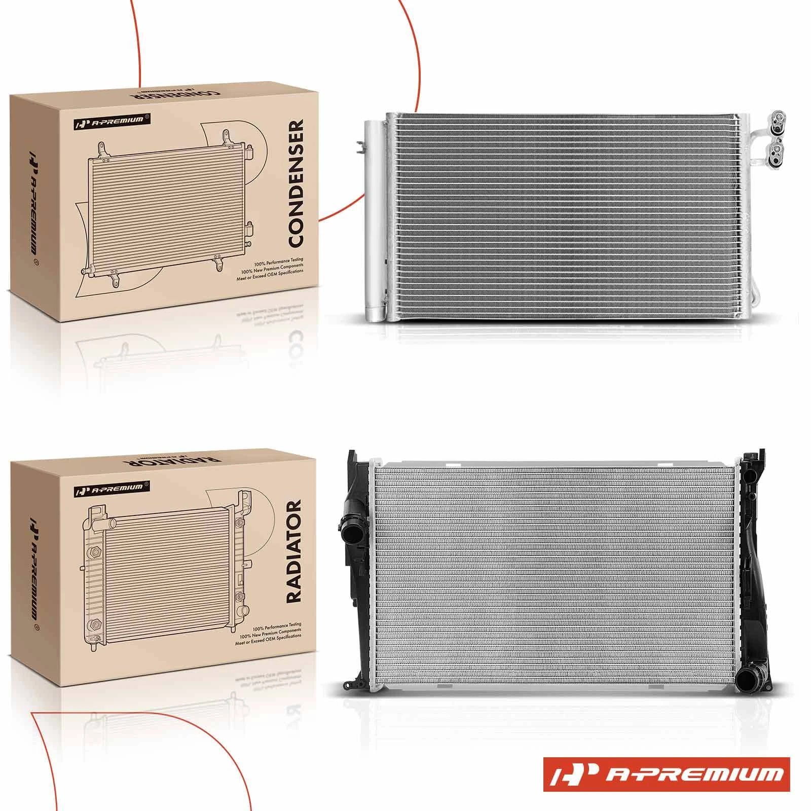 Radiator & A/C Condenser for BMW 335i E90, 135i E82, E93 (2007–2013)