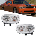 Set of 2 Headlight Assemblies for Dodge Challenger (2008–2014) Halogen