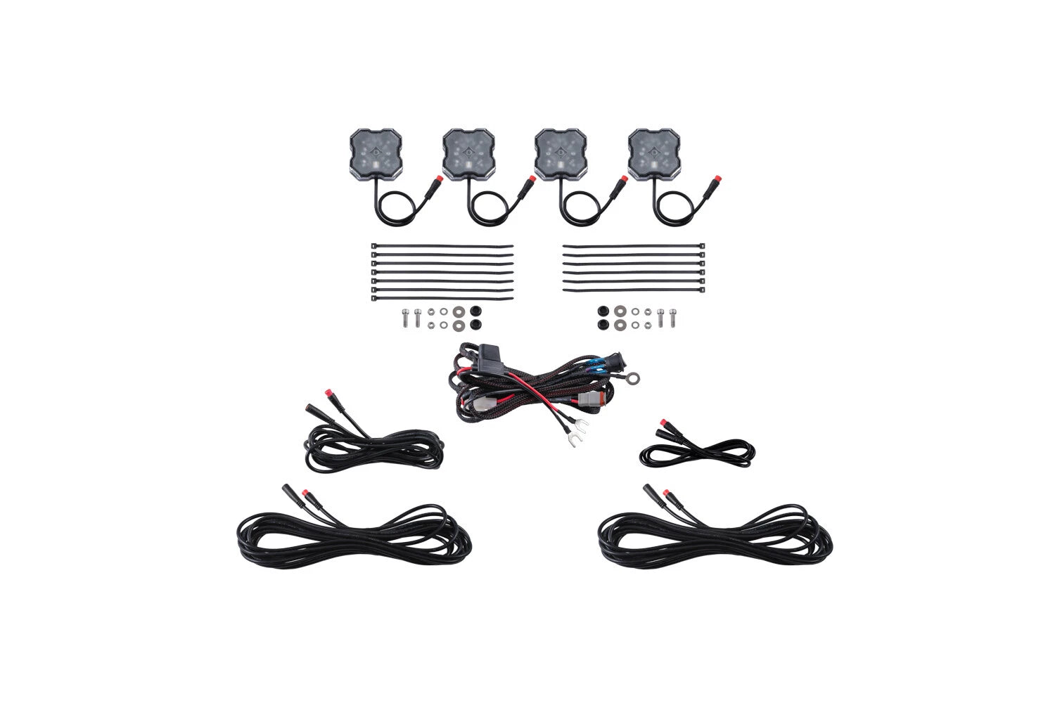 RGBW Rock Light Installer Kit 4-pack for Jeep Wrangler JK (2007–2018)