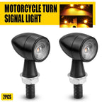 Black Mini Bullet Amber Turn Signal Lights for Motorcycle (PY)