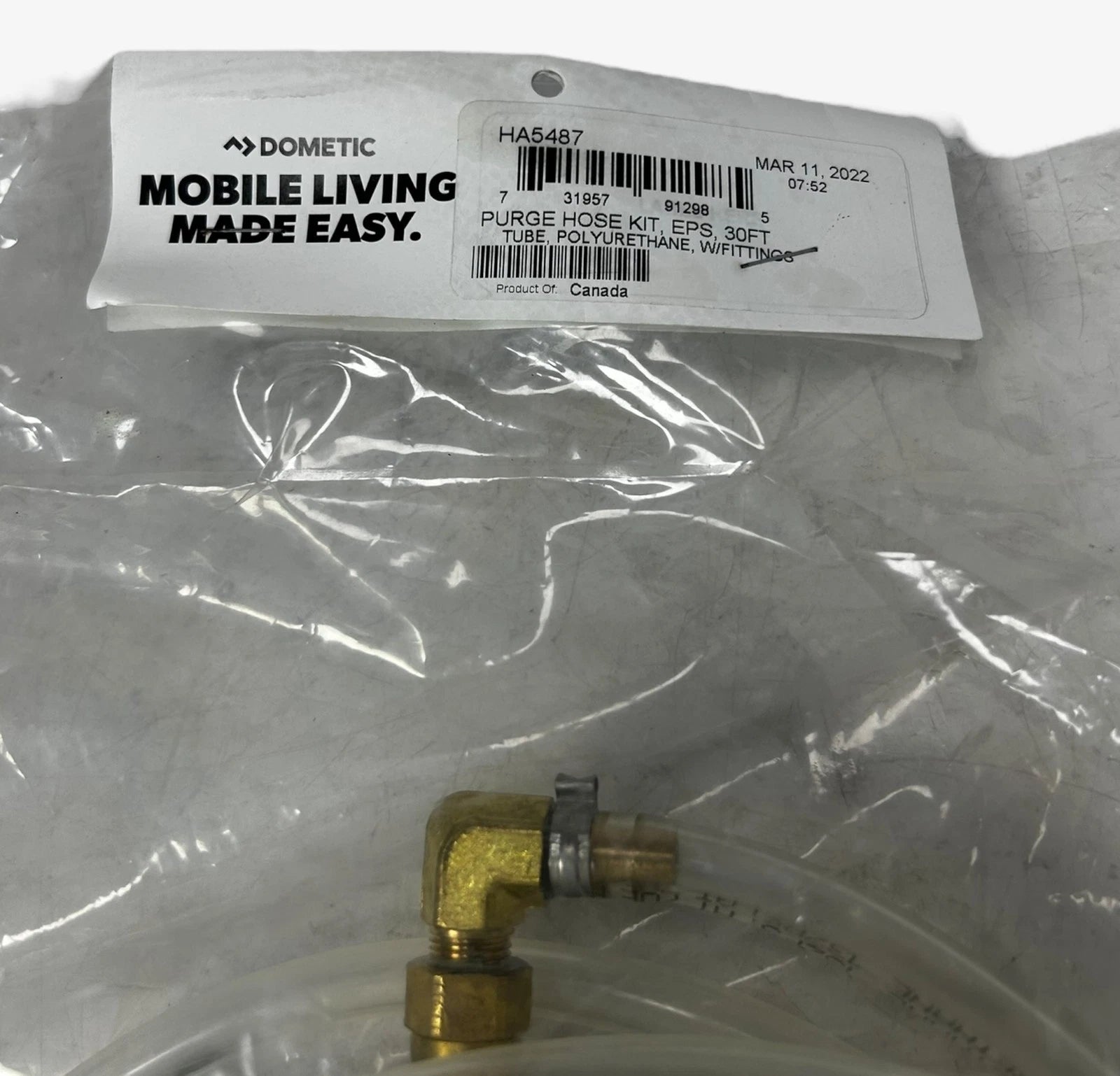 Purge Hose Kit w/ Fitting for Dometic HA5487 (OEM, 30 FT)