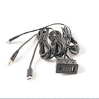 Dual Type-C to USB & RCA Audio Input AUX Port Panel Cable Adapter for Car