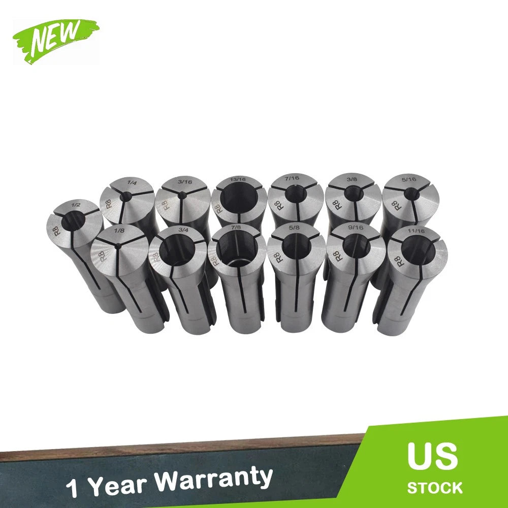 13PCS Precision R8 Collet Set for Mill Machine (YYYY–YYYY)