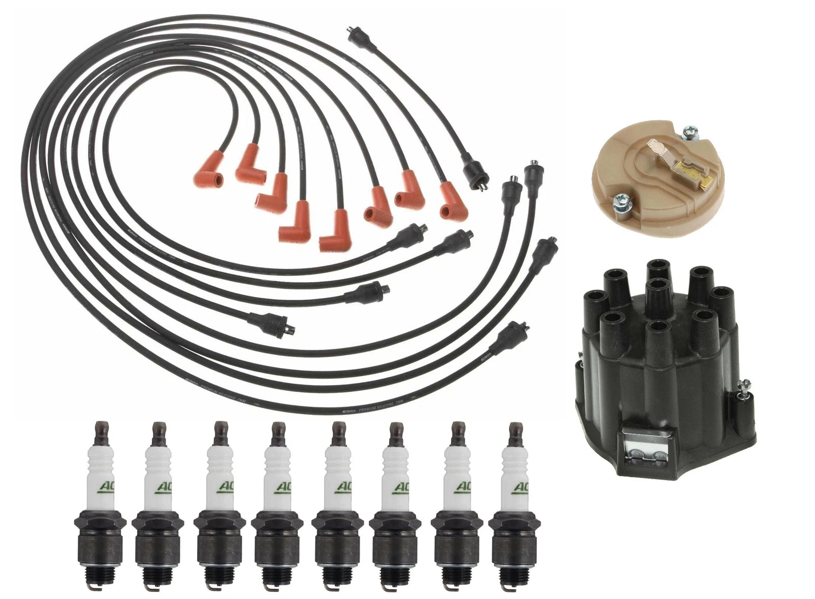 ACDelco Ignition Kit for Chevy GMC 4.6 V8 (1996–2002) - Rotor, Cap, Wires, Plugs