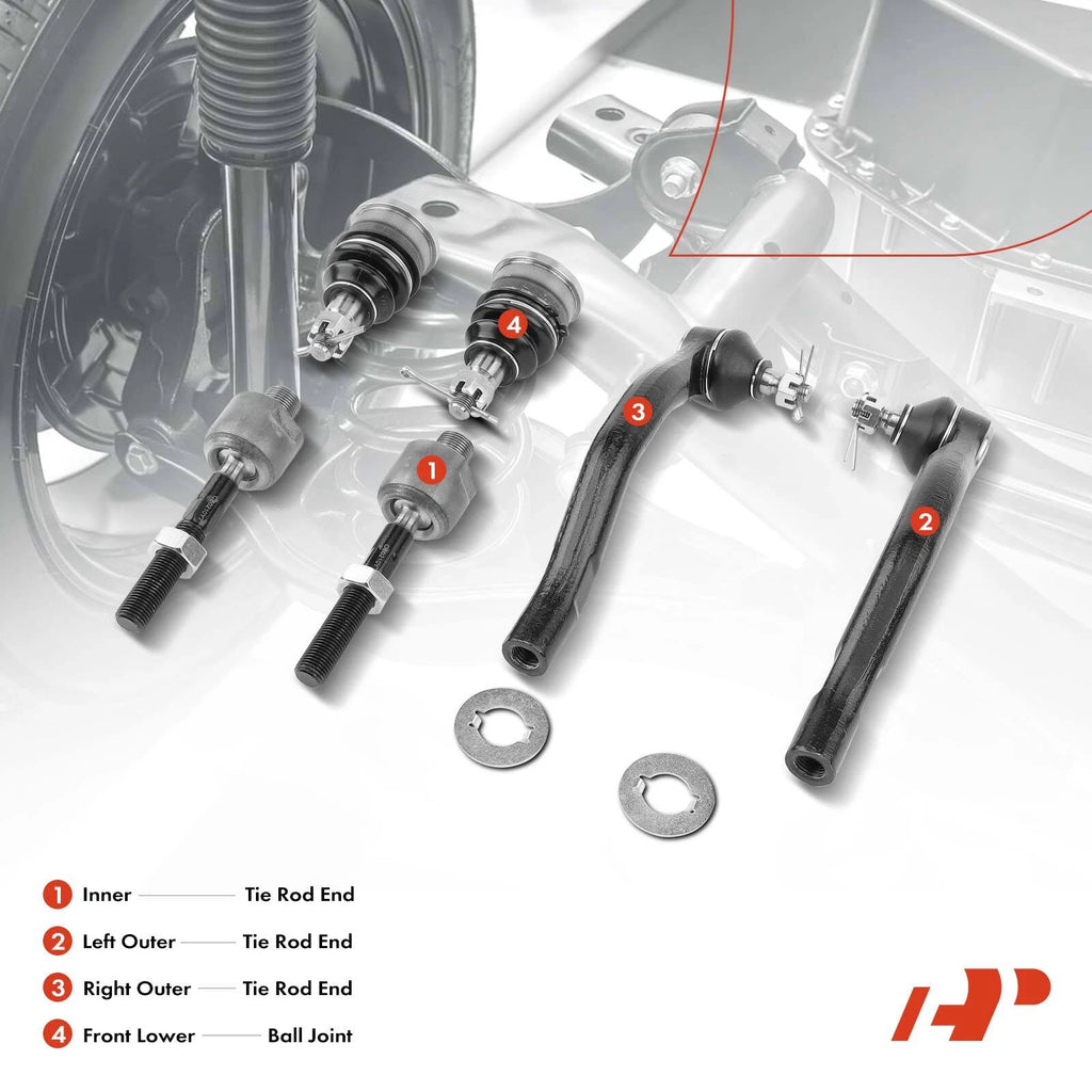 6X Inner & Outer Tie Rod End Ball Joint for Honda Accord (2003–2007)