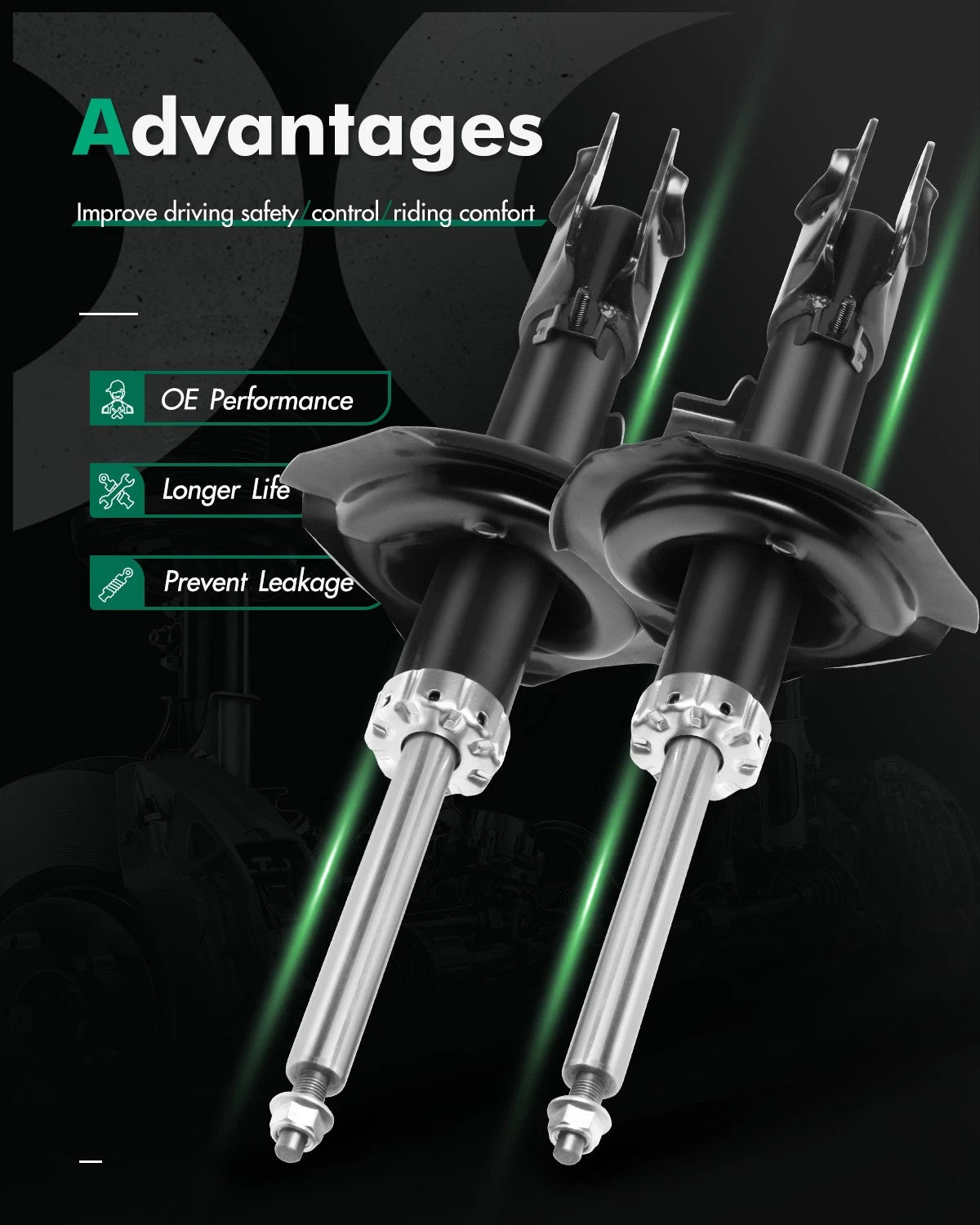 Front Pair Shocks & Struts for Mitsubishi Outlander (2007–2011)