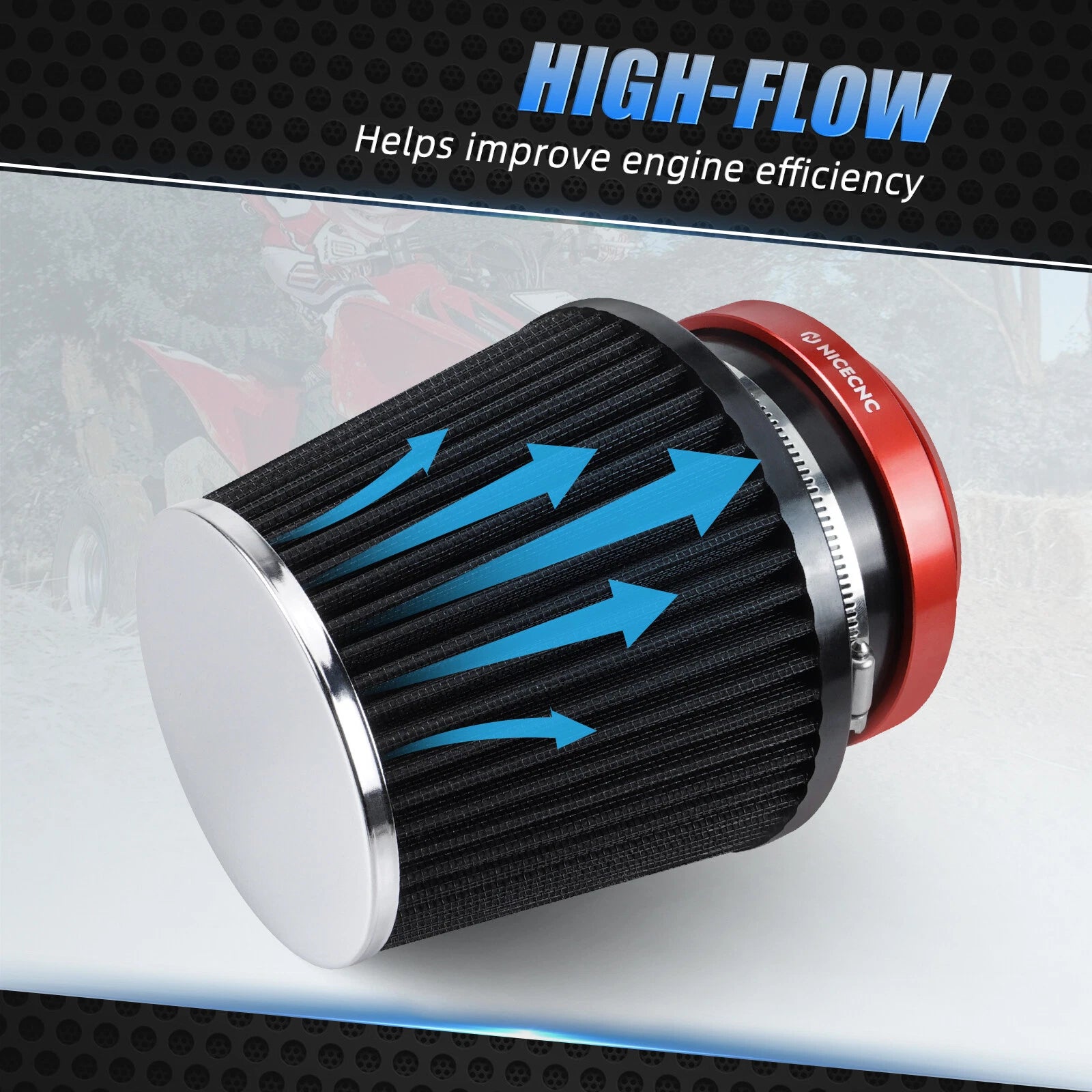 High-Flow Air Filter Cleaner Intake Kit for Honda TRX450ER TRX450R (2004–2009)