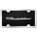 Chrome on Black Acrylic License Plate Kit - Officially Licensed for Cadillac