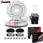 Front Drilled Slotted Rotors & Ceramic Pads for Toyota Corolla (2020–2022) & Prius (2016–2022)