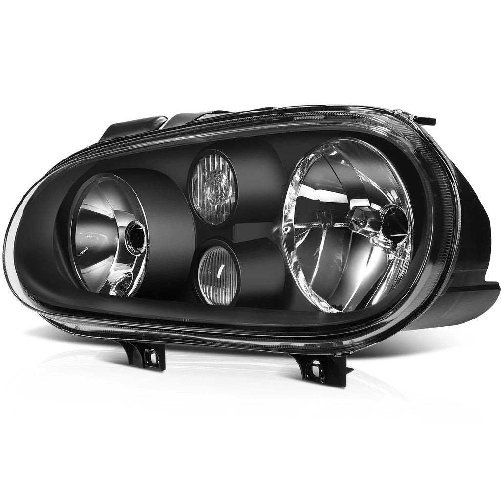 Headlight Assembly Set for Volkswagen Golf (1999–2006) - Black Housing
