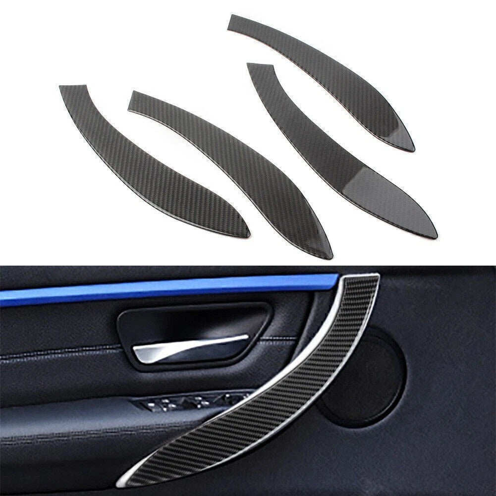 Interior Door Handle Pull Cover Trim for BMW 3 Series F30 F31 (2012–2019) Carbon Fiber