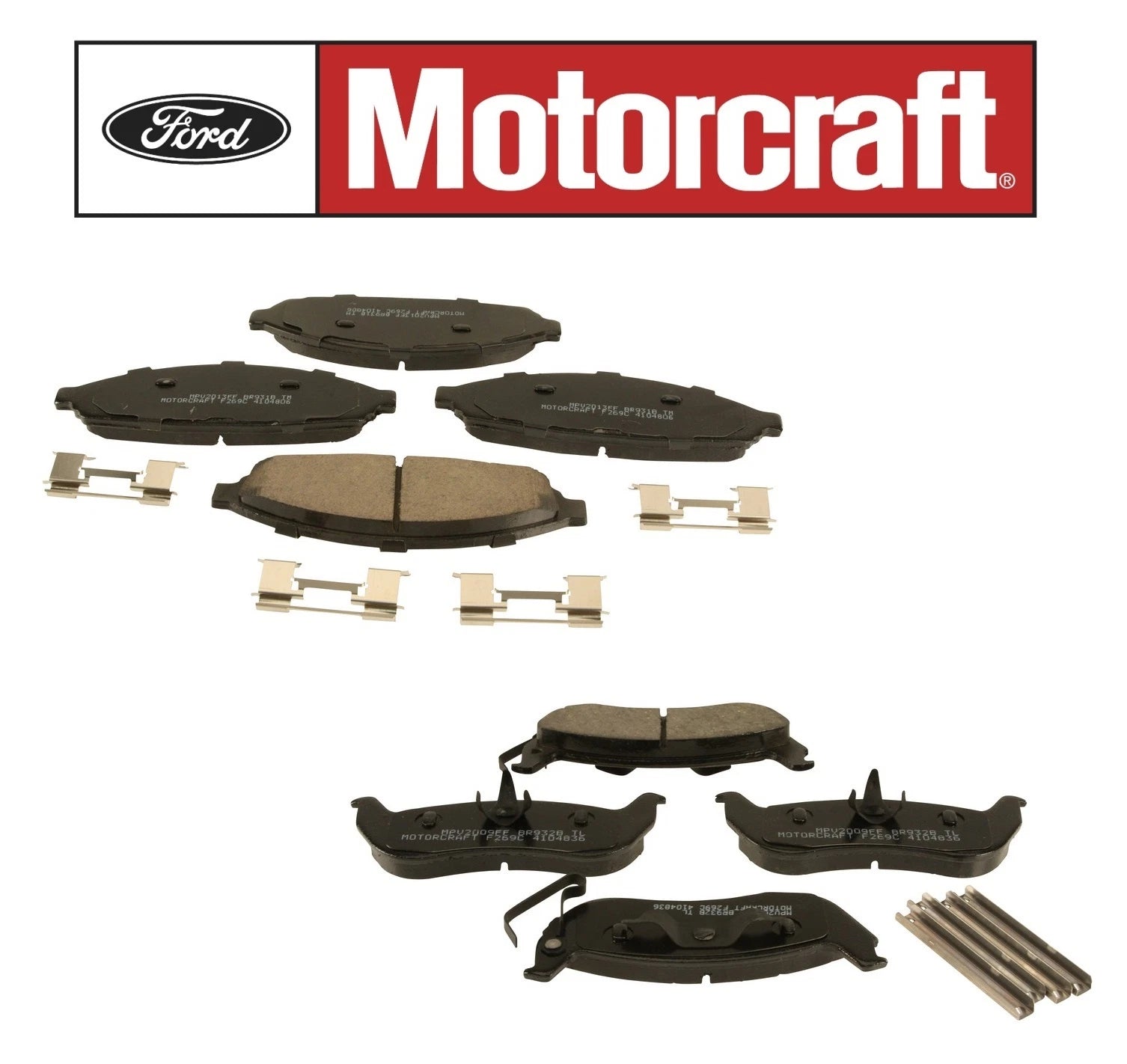 Set of Front & Rear Brake Pads for Ford Crown Victoria, Lincoln Town Car (1992–2011)