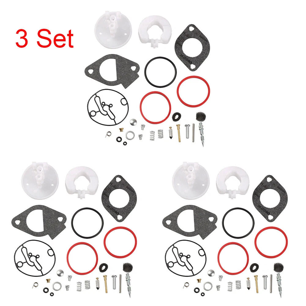 3X Carburetor Overhaul Kit for Nikki B & Stratton Craftsman (796184, 698787, 699900)