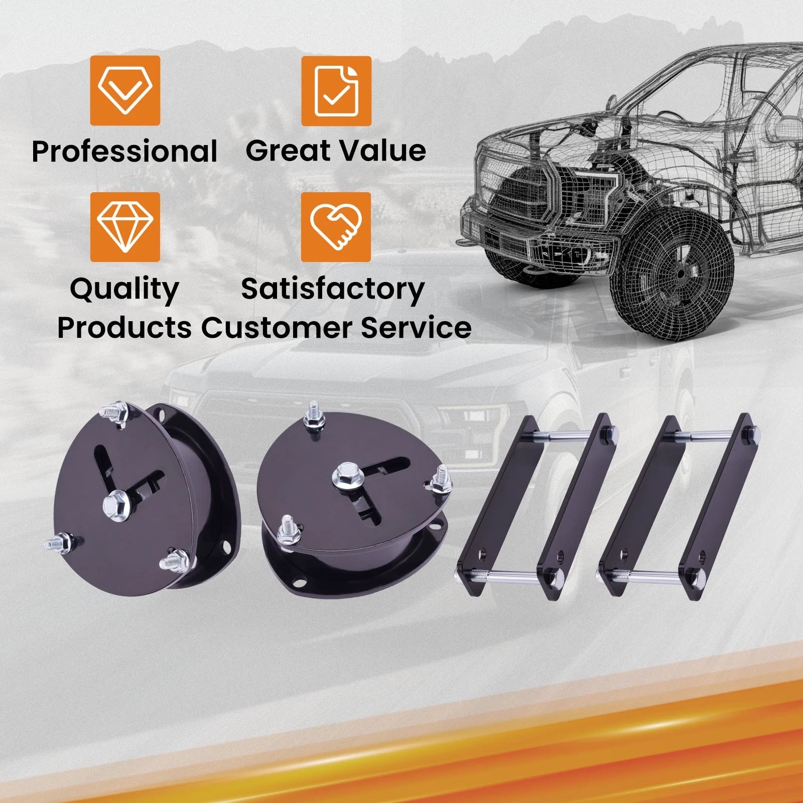 2in Lift Kit Spacers + Shackles for Honda Acty HA4 (1990–1998)