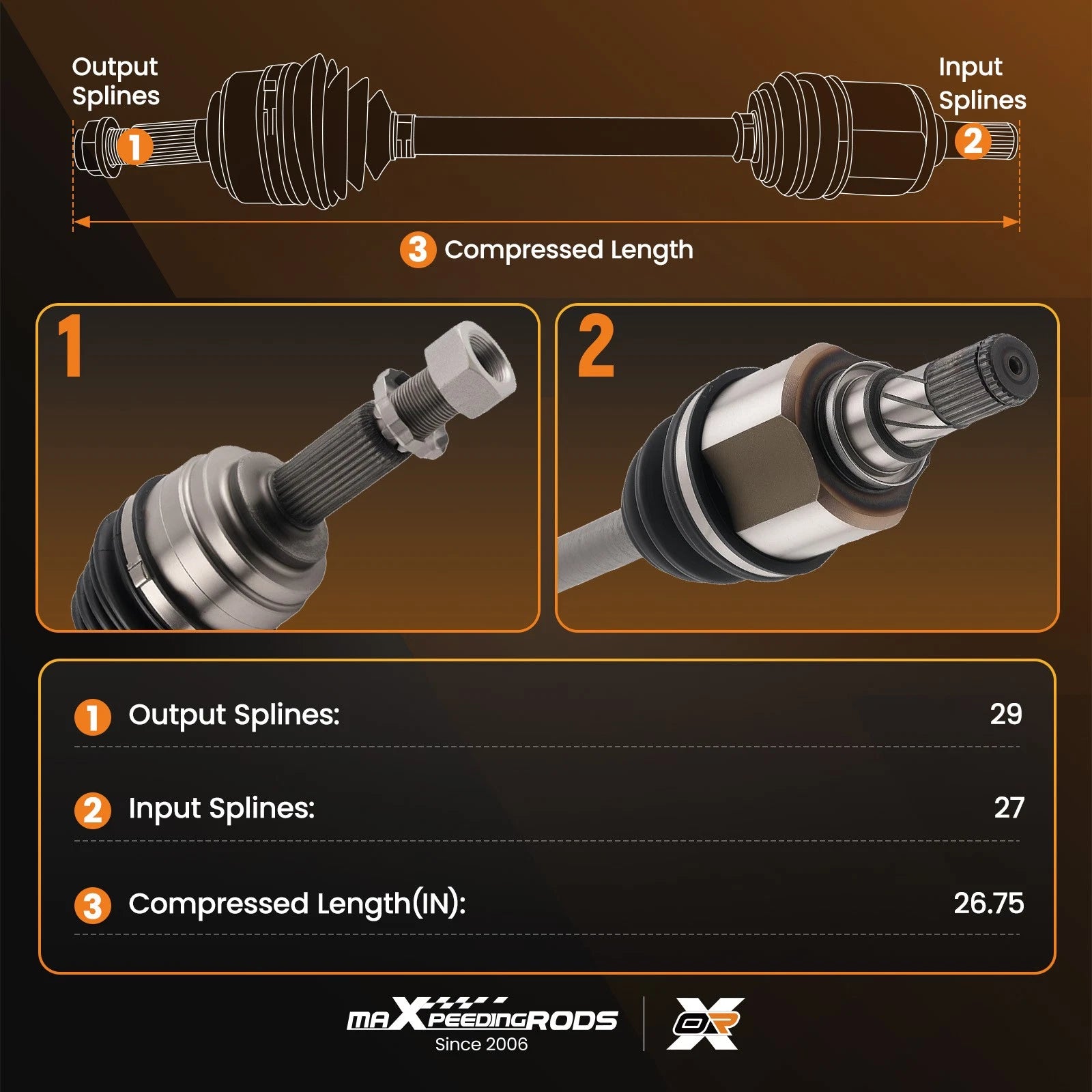 Front Left CV Axle Shaft for Nissan Sentra (2007–2012)