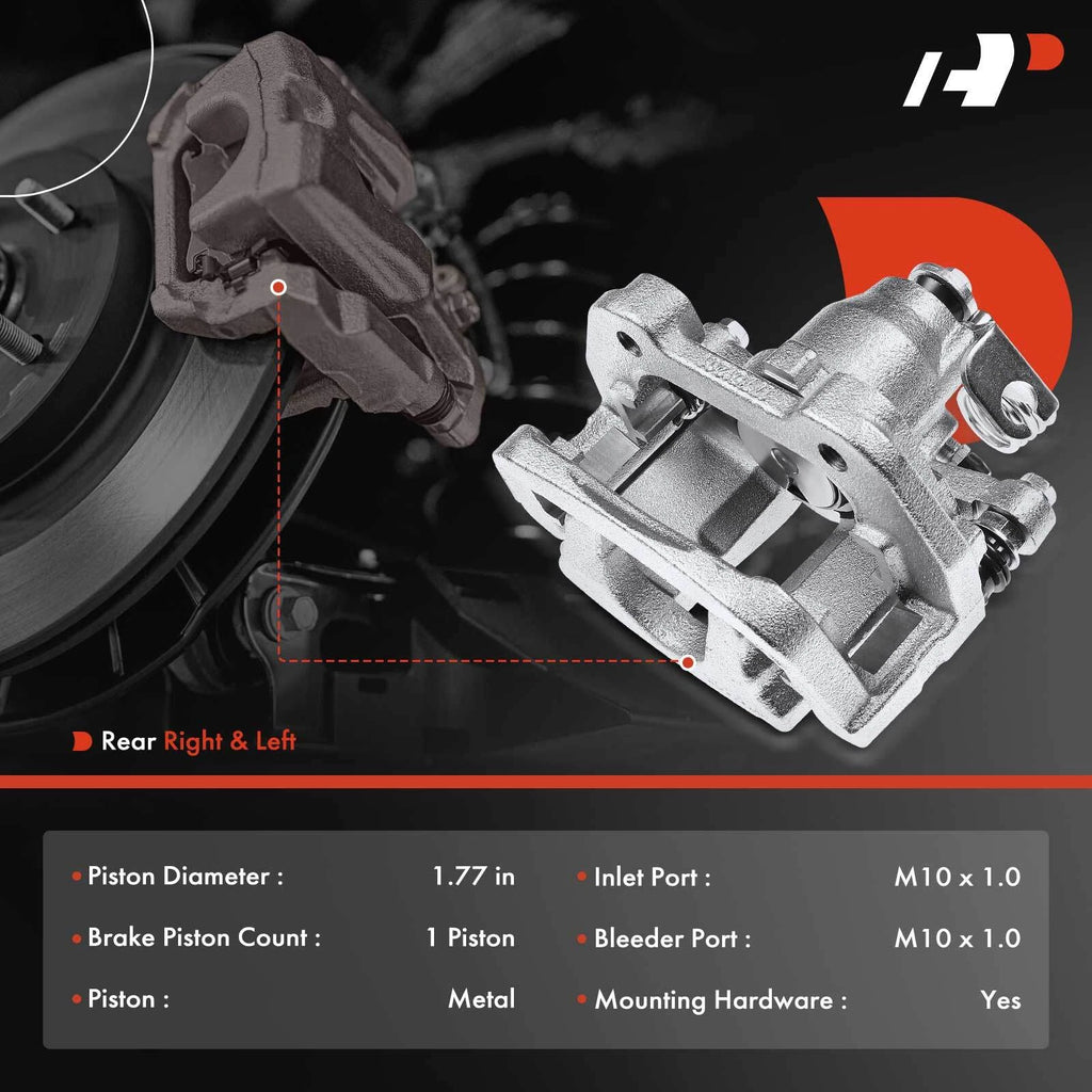 Set of 6 Rear Brake Calipers with Brake Pads for Ford Explorer (2015-2019)