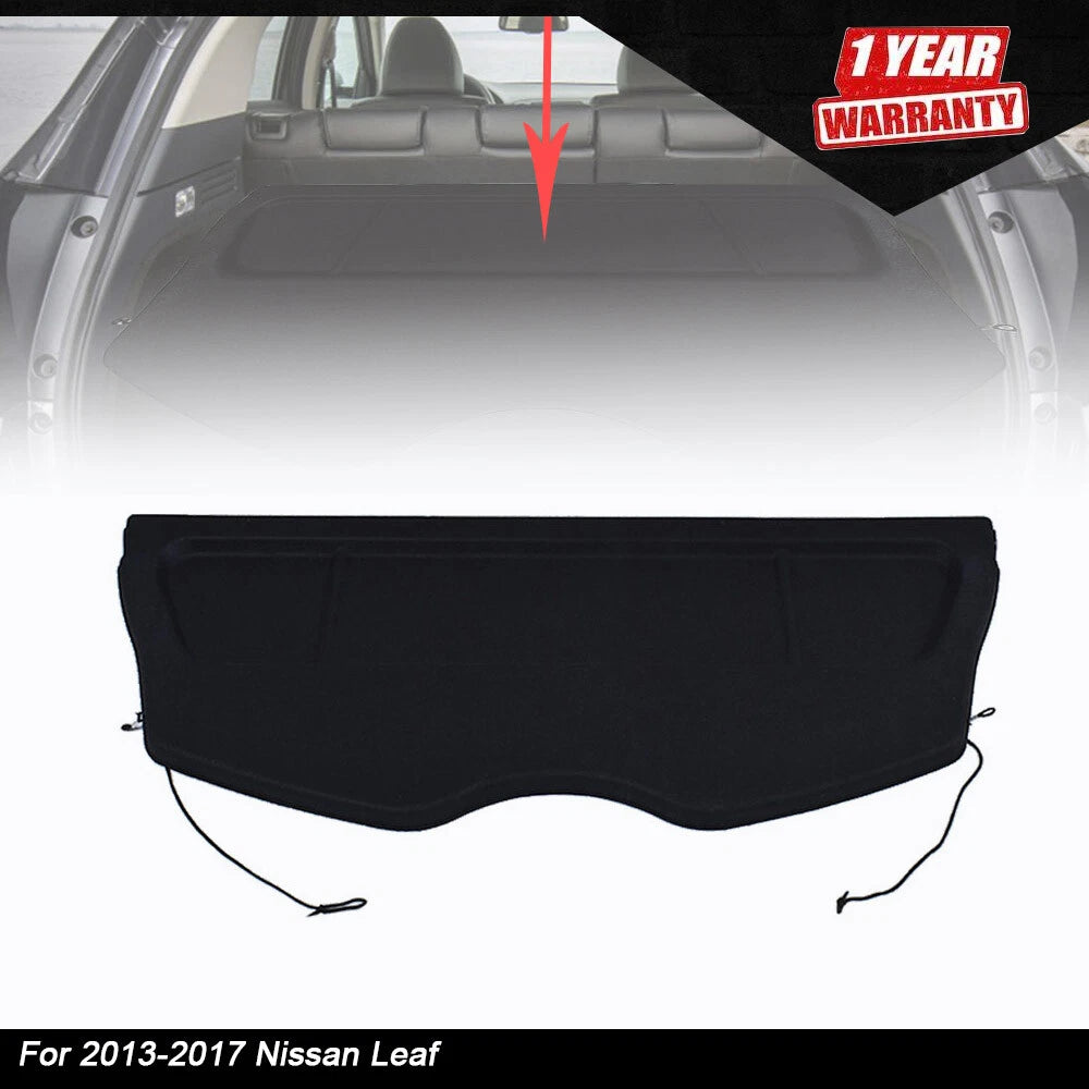 Rear Trunk Cargo Cover Protector for Nissan Leaf (2013-2017) Black