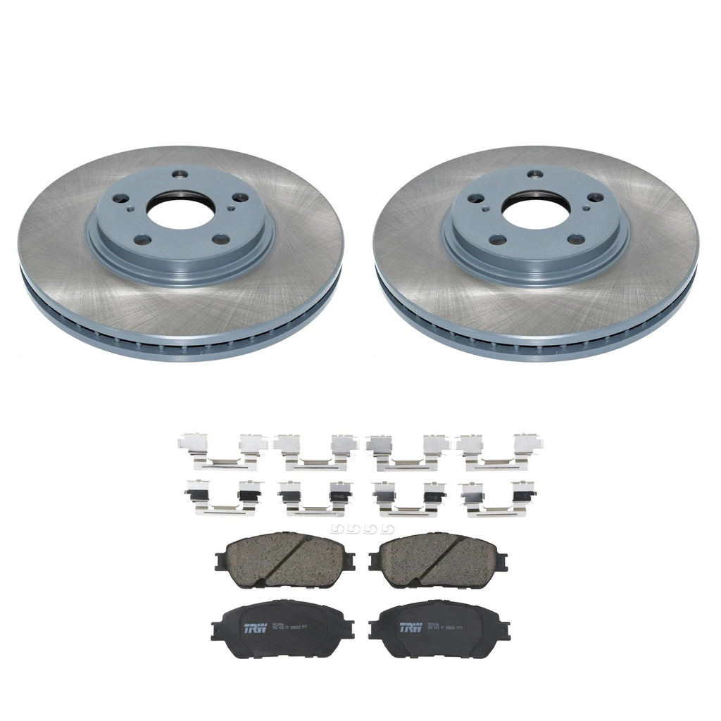 Set of 2 DuraGo Front Rotors & TRW Pro Ceramic Brake Pads for Lexus ES300 (2004–2006)