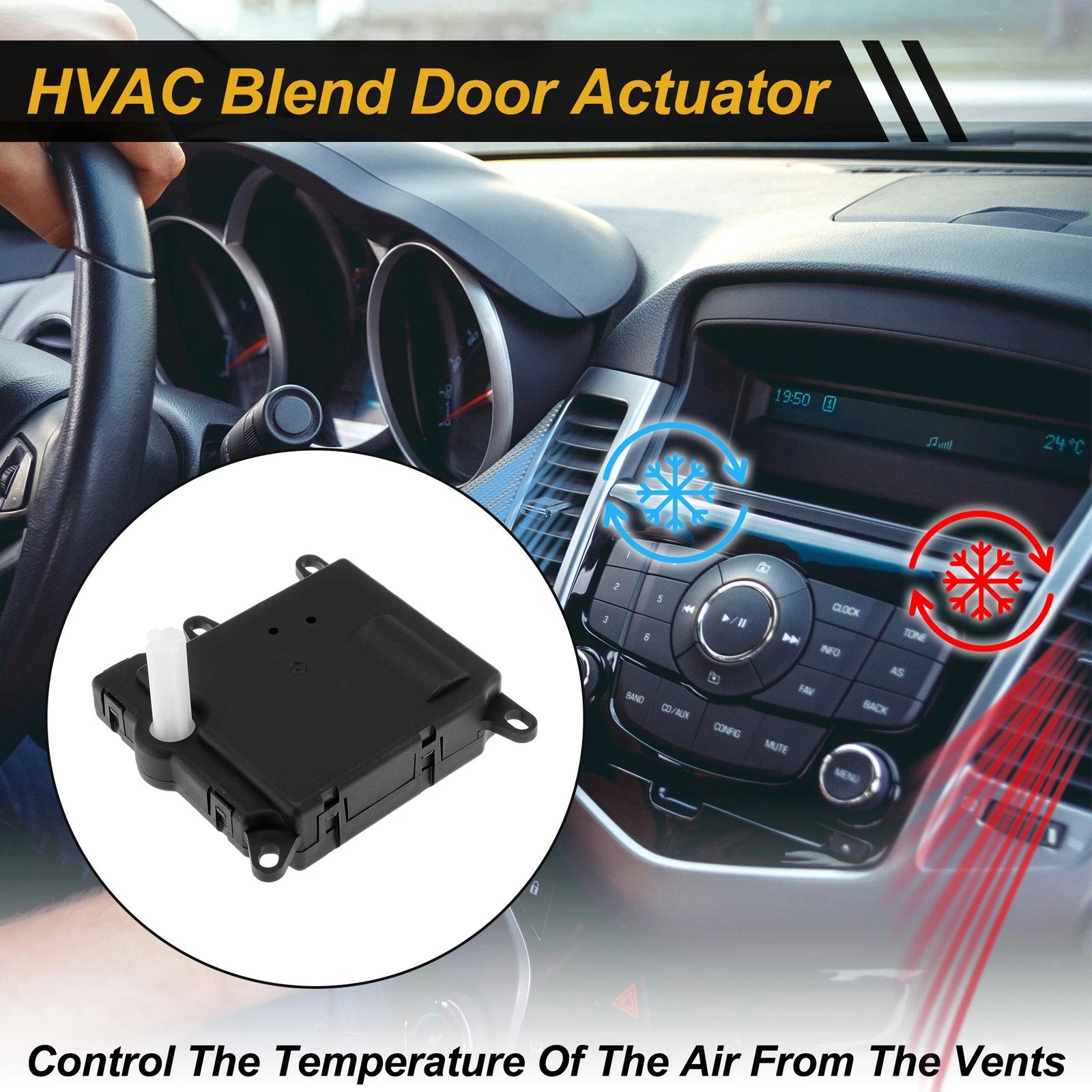 HVAC Heater Blend Door Actuator for Ford Explorer (1991–2001) No.F7DZ19E616BA