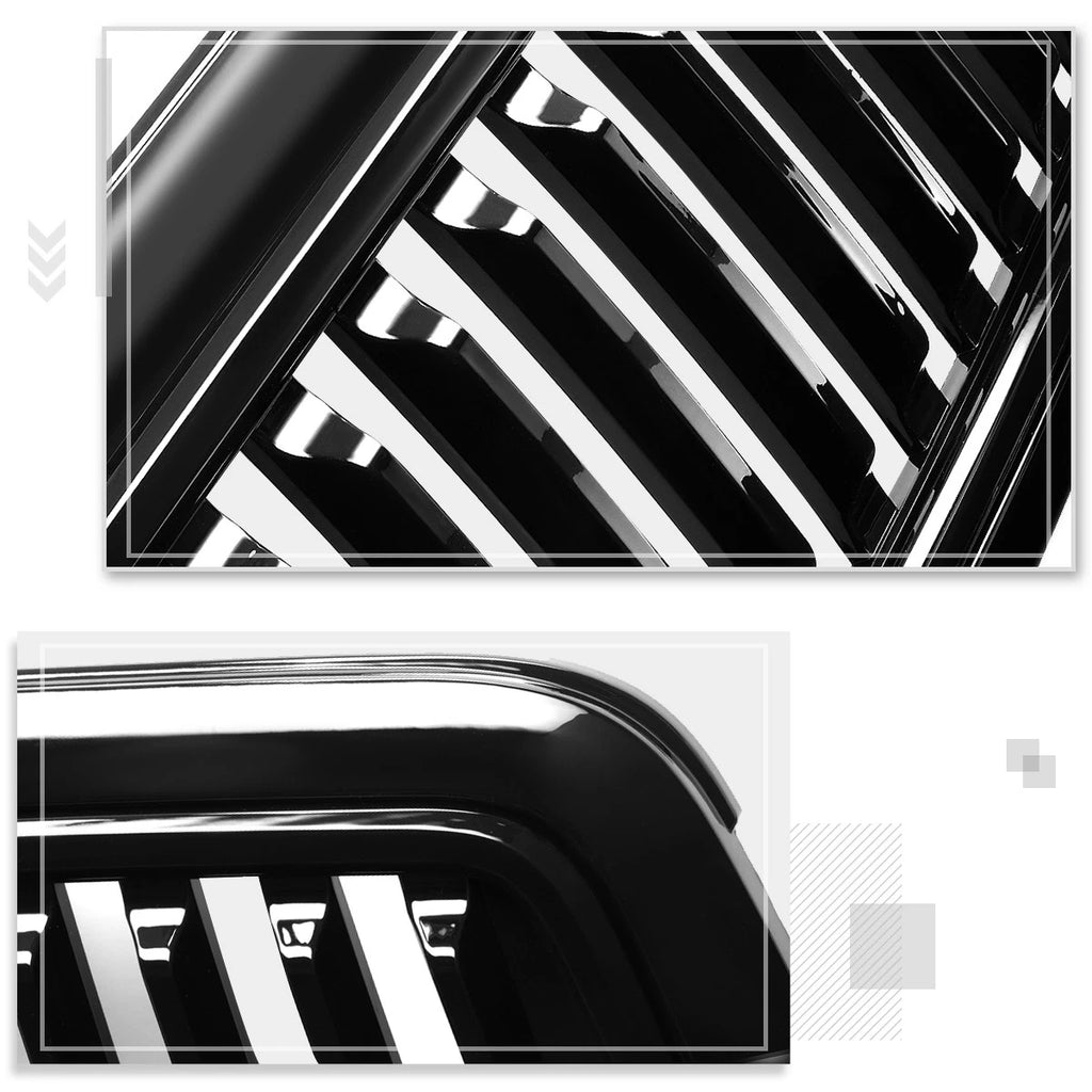Glossy Vertical Fence ABS Front Bumper Hood Grill Frame for Dodge Ram 1500 (2009–2012)