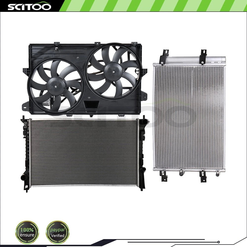 Cooling Fan Radiator AC Condenser Kit for Lincoln MKX (2007–2010)