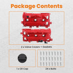 2X Aluminum Valve Covers with Gaskets for Nissan Altima Murano QX60 (2015–2018)