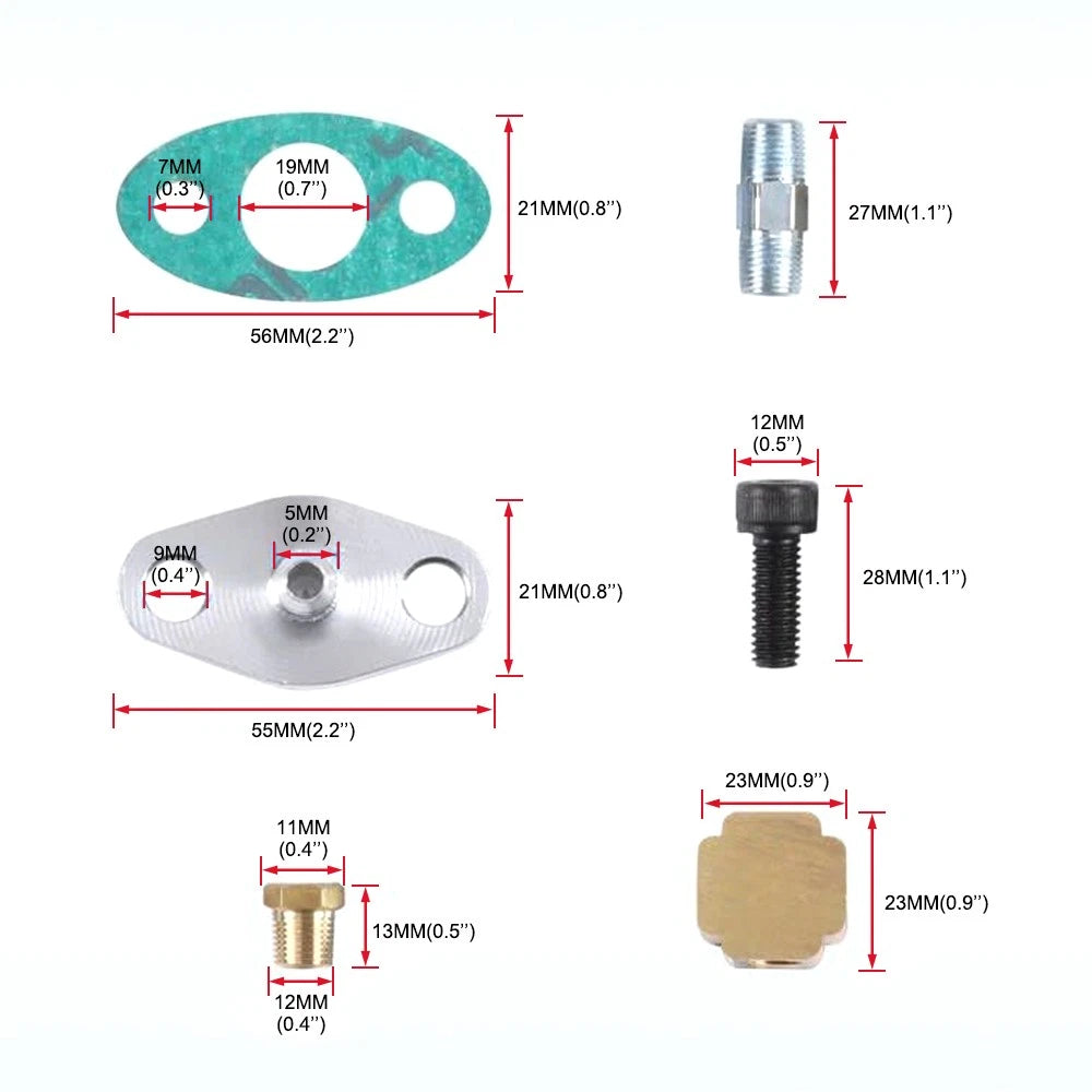Turbo Oil Return and Feed Line Kit for Honda T3/T4