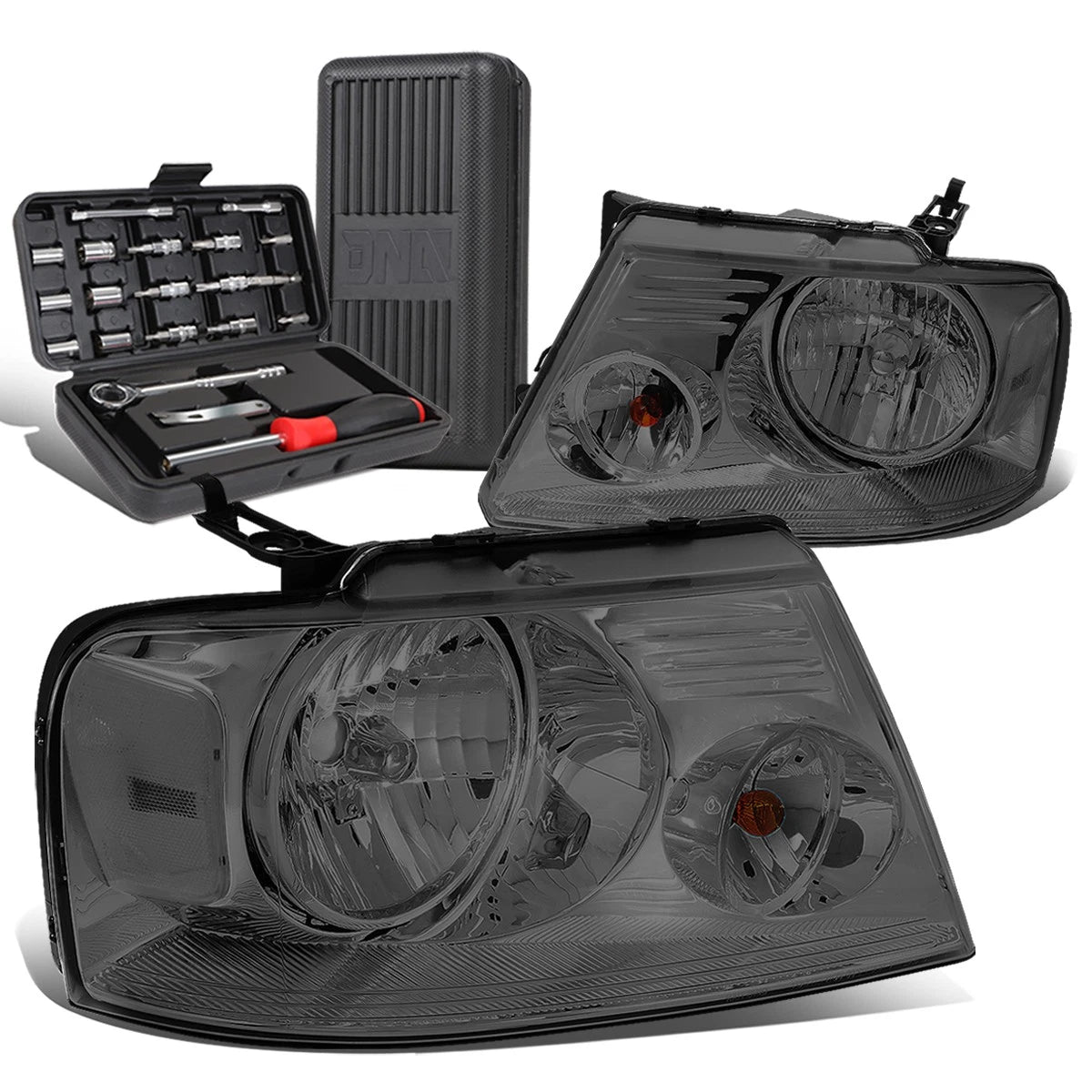 2X Smoked/Clear Signal Headlight Lamps for Ford F150 (2004–2008)