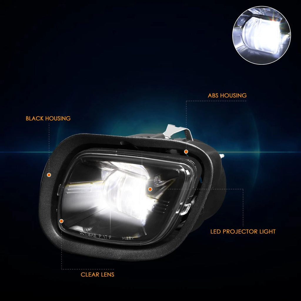 Full LED Black Housing Projector Fog Lights for Freightliner Cascadia (2008–2017)